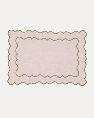 Wavy Baby Pink with Green Placemat
