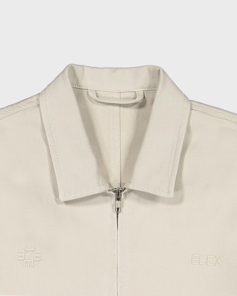 Beige Jacket With Zip - ELEX