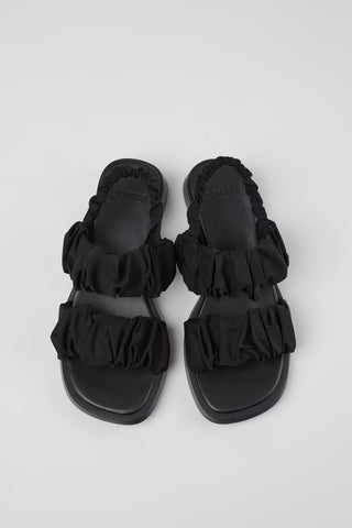 Dana Black Textile Sandals