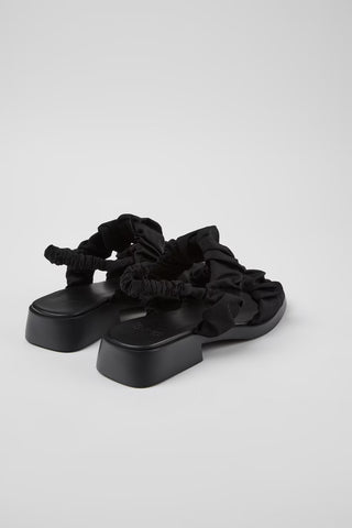 Dana Black Textile Sandals