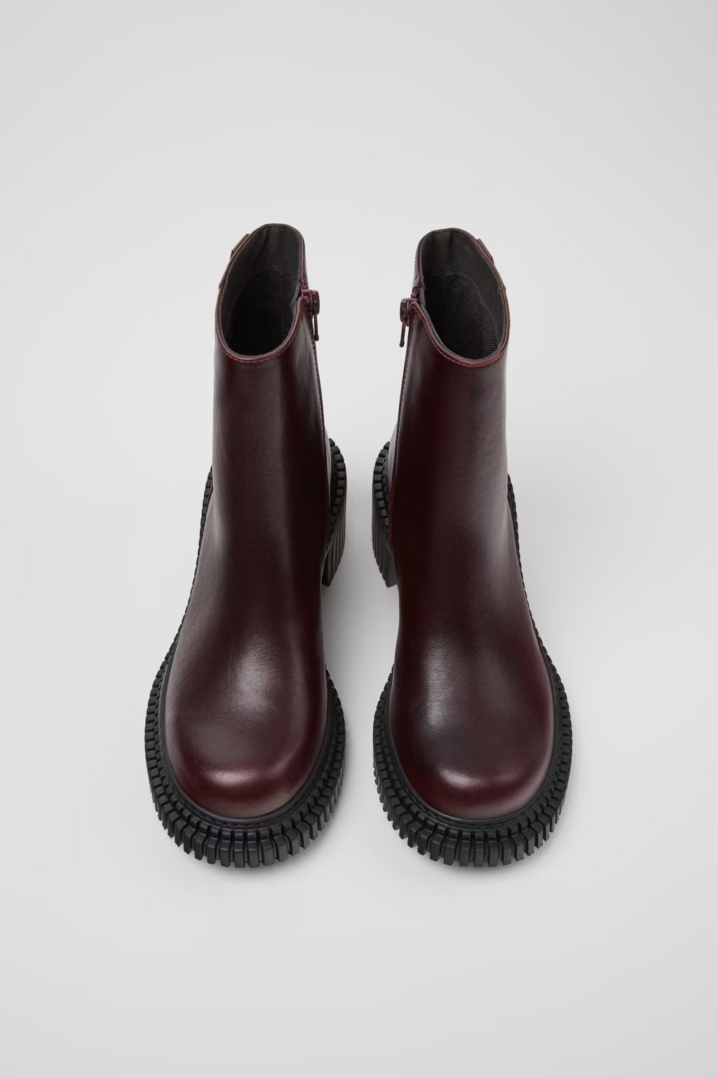 Pix London Burgundy Leather Mid Boots