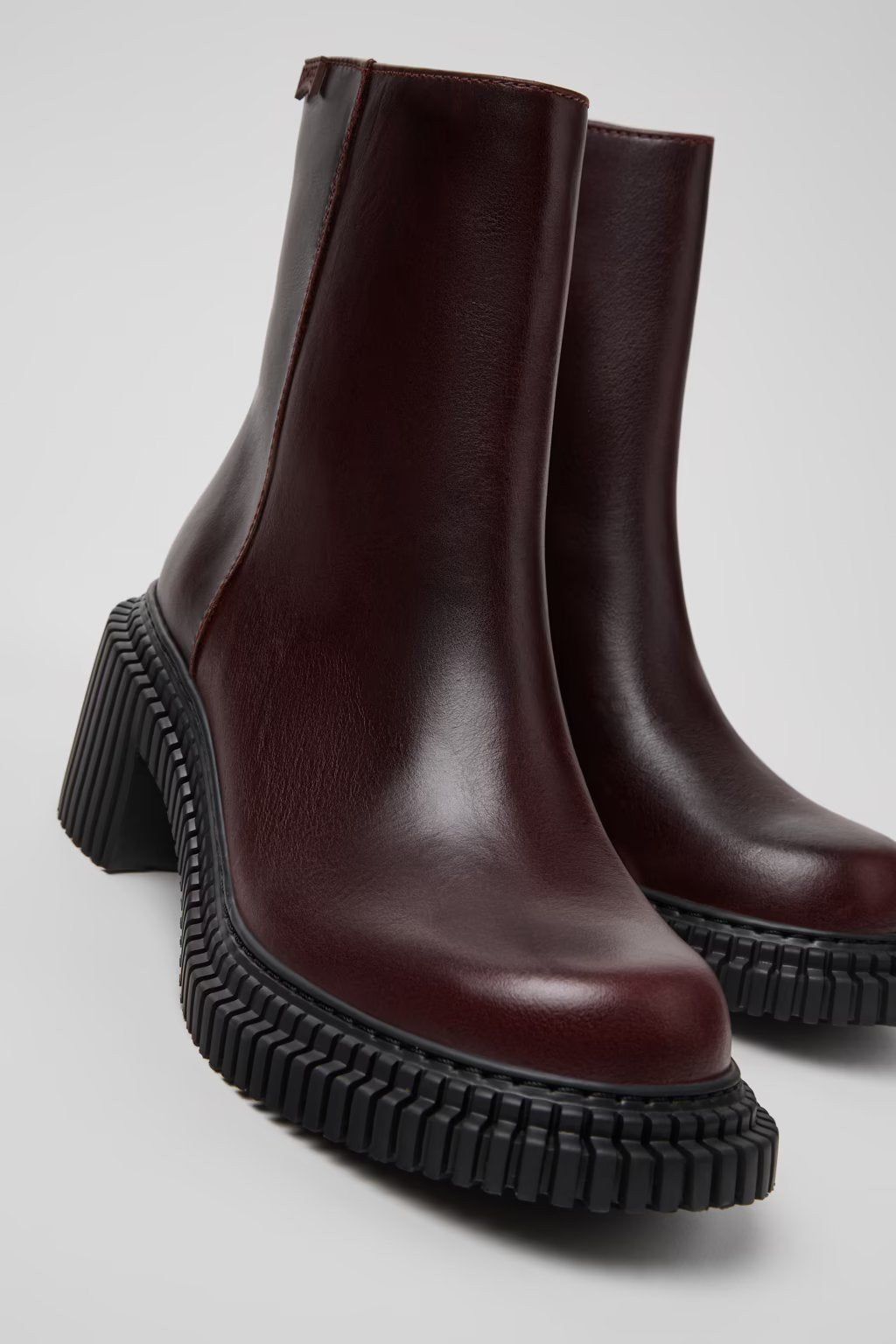 Pix London Burgundy Leather Mid Boots