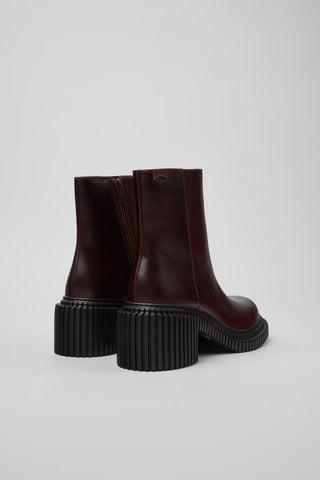Pix London Burgundy Leather Mid Boots