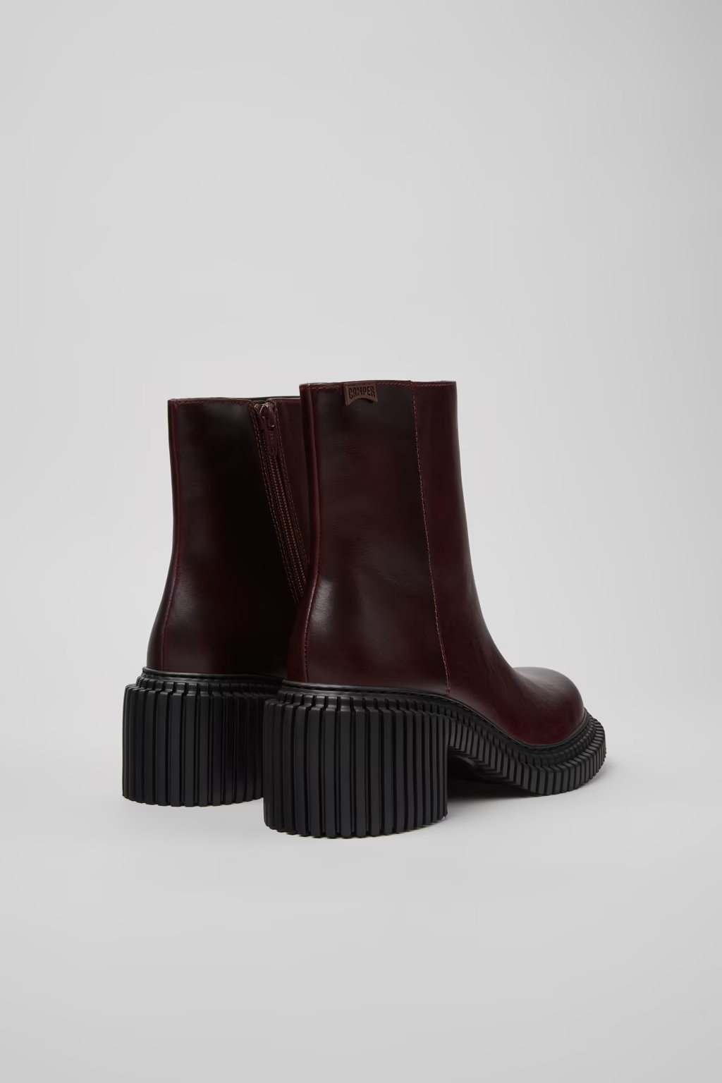 Pix London Burgundy Leather Mid Boots