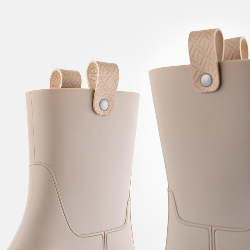 KAIAH 03 Vegan Mid Calf Beige Boots - Lemon Jelly