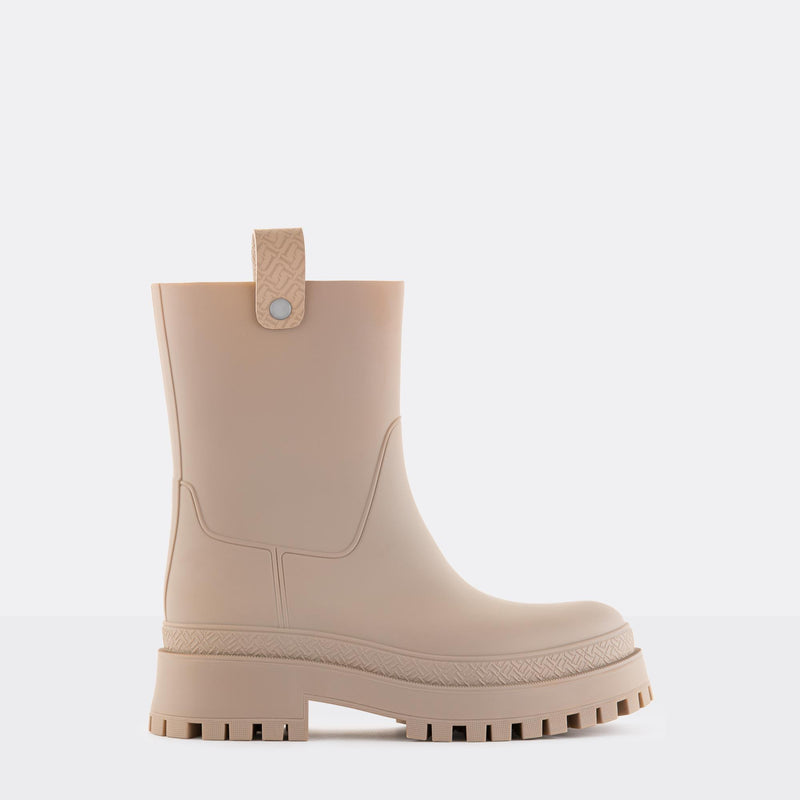 KAIAH 03 Vegan Mid Calf Beige Boots - Lemon Jelly