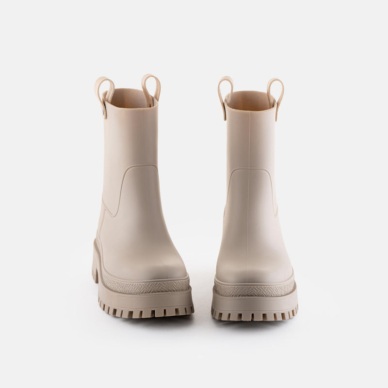 KAIAH 03 Vegan Mid Calf Beige Boots - Lemon Jelly