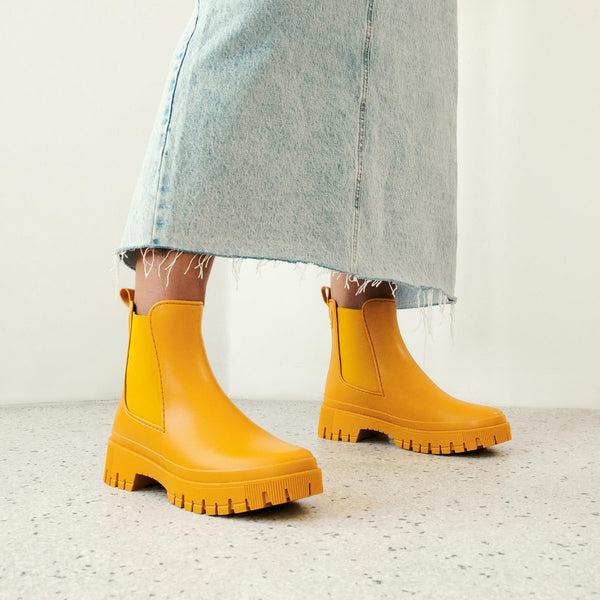 KIRBY 09 Vegan Yellow Mustard Boots - Lemon Jelly