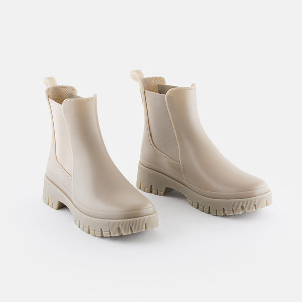 KIRBY 14 Vegan Beige Mate Chelsea Boots - Lemon Jelly