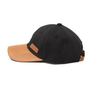 Leather Cap Canvas Black