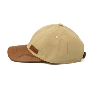 Leather Cap Canvas Beige