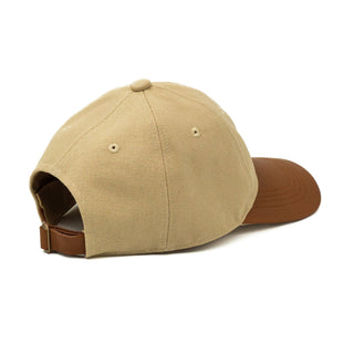 Leather Cap Canvas Beige
