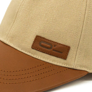 Leather Cap Canvas Beige