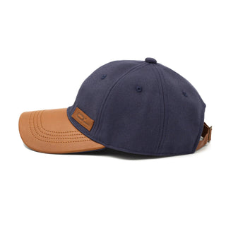 Leather Cap Canvas Petrol Blue