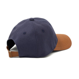 Leather Cap Canvas Petrol Blue