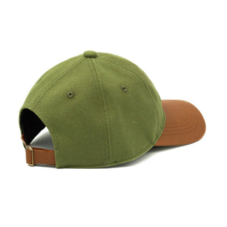 Leather Cap Canvas Light Olive