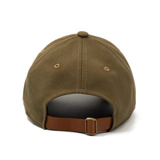 Leather Cap Canvas Olive Brown