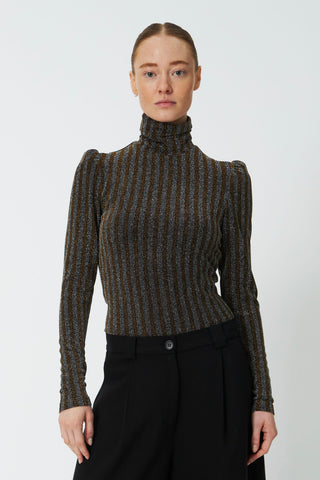 Striped Lurex Jersey Blouse