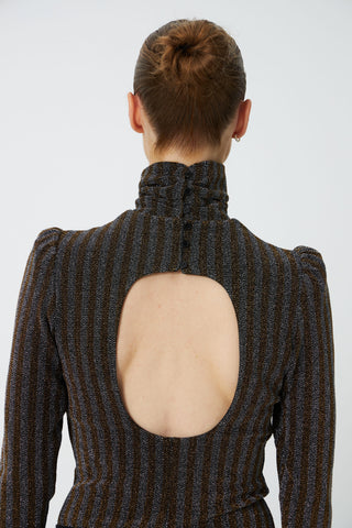 Striped Lurex Jersey Blouse