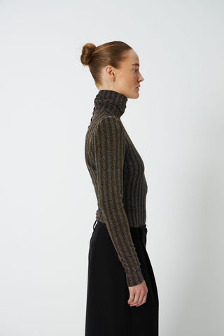 Striped Lurex Jersey Blouse