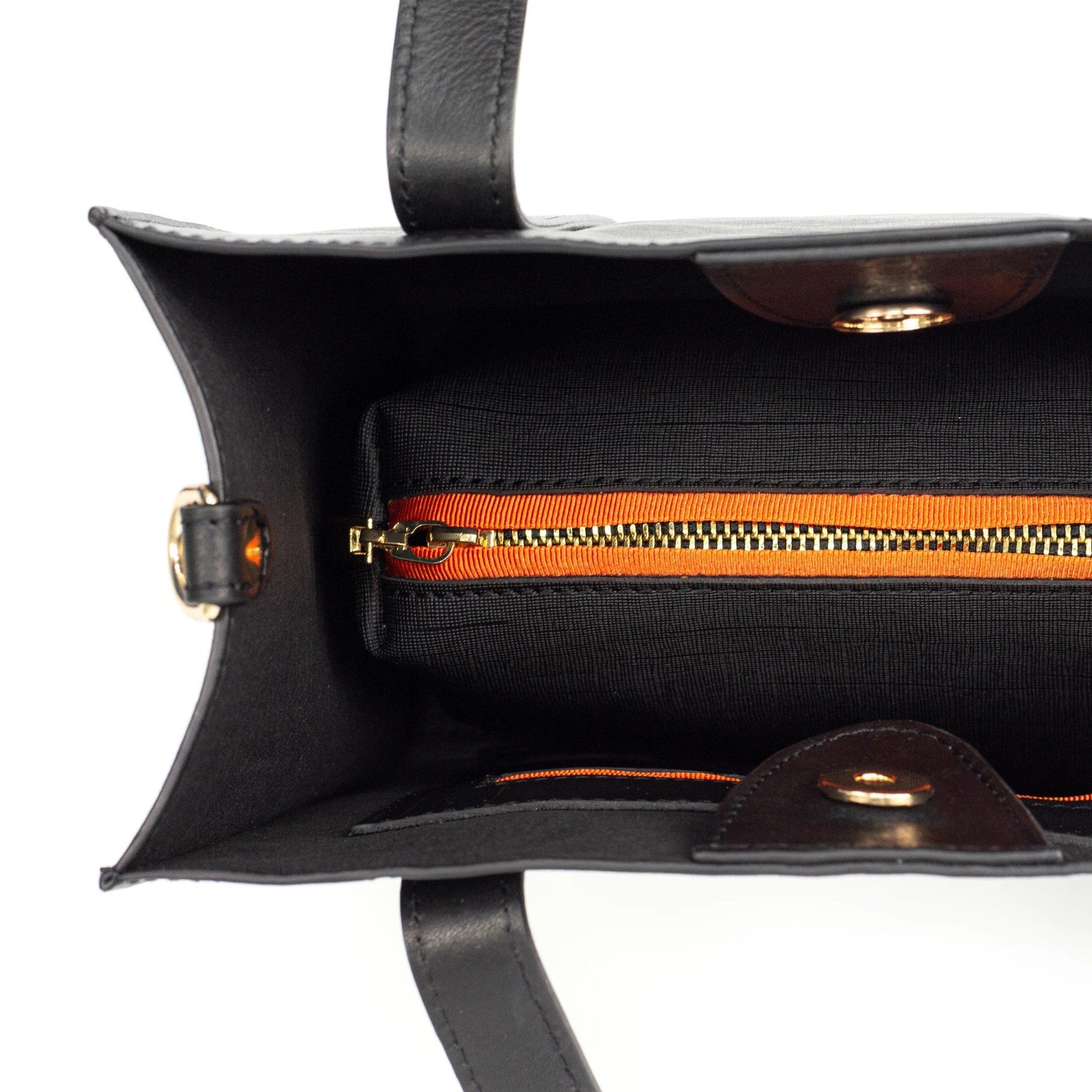 Black Leather Large Tote Bag - Broolls