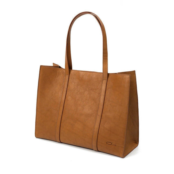 Camel Leather Large Tote Bage - Broolls