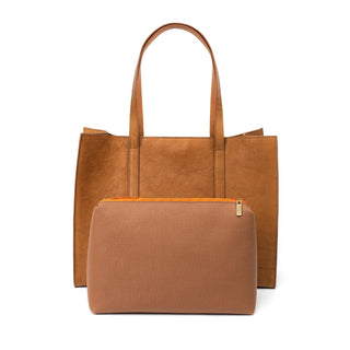 Camel Leather Large Tote Bage - Broolls