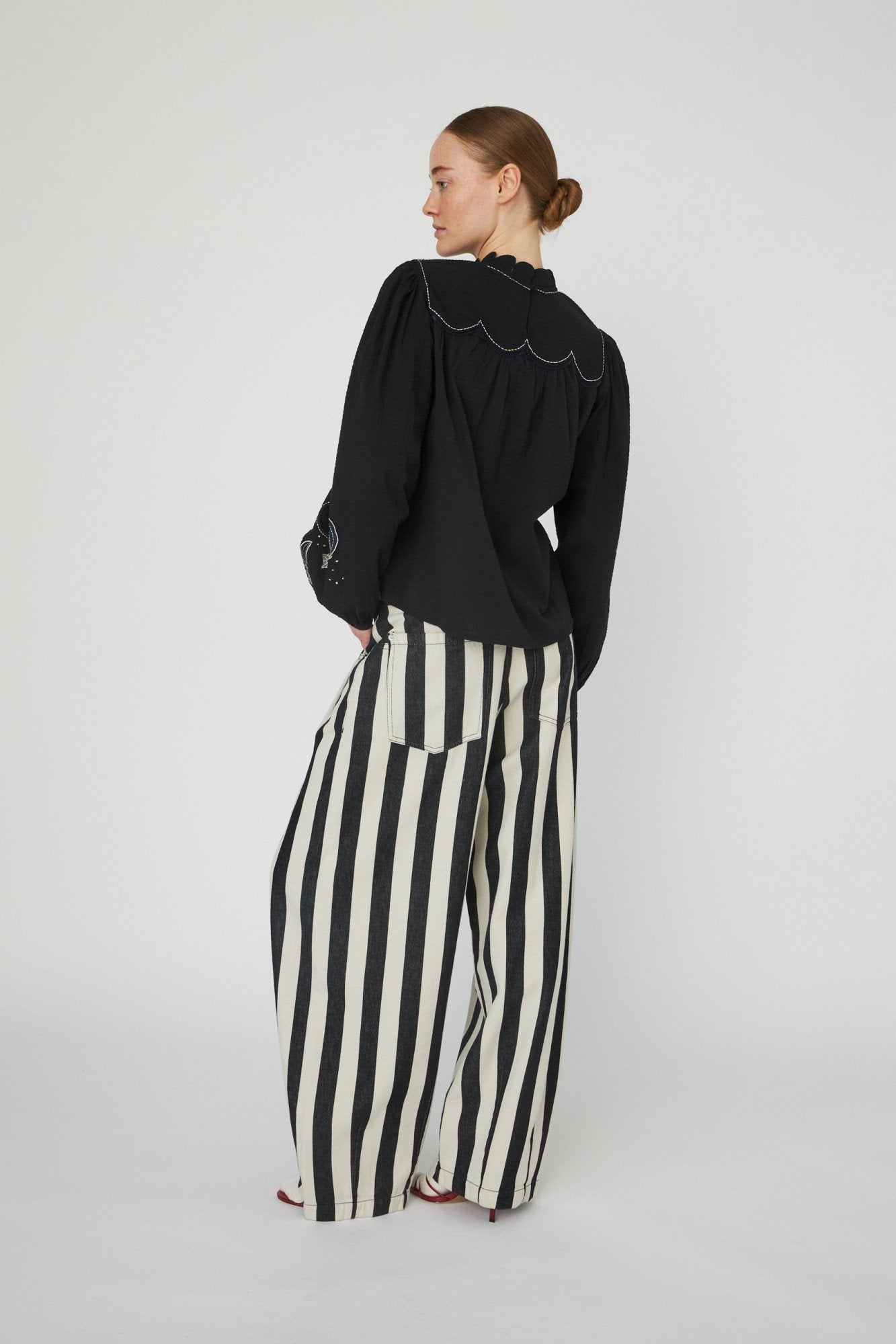 Moon and Star Embroidered Blouse