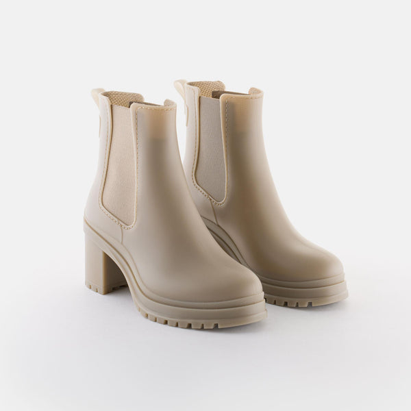 NASH 07 Vegan Beige High Heel Boots - Lemon Jelly