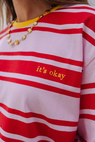 STRIPED T-SHIRT - PINK & RED