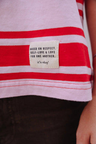 STRIPED T-SHIRT - PINK & RED
