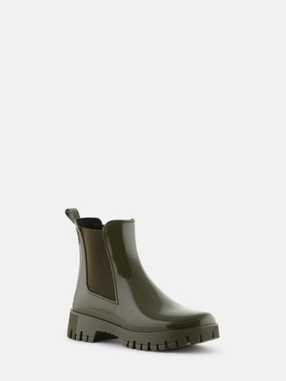 PEACHY Vegan Millitary Green Ankle Boots