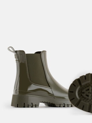 PEACHY Vegan Millitary Green Ankle Boots