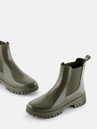 PEACHY Vegan Millitary Green Ankle Boots