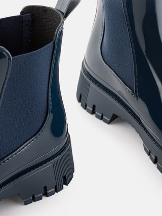 PEACHY Naval Vegan Navy Ankle Boots