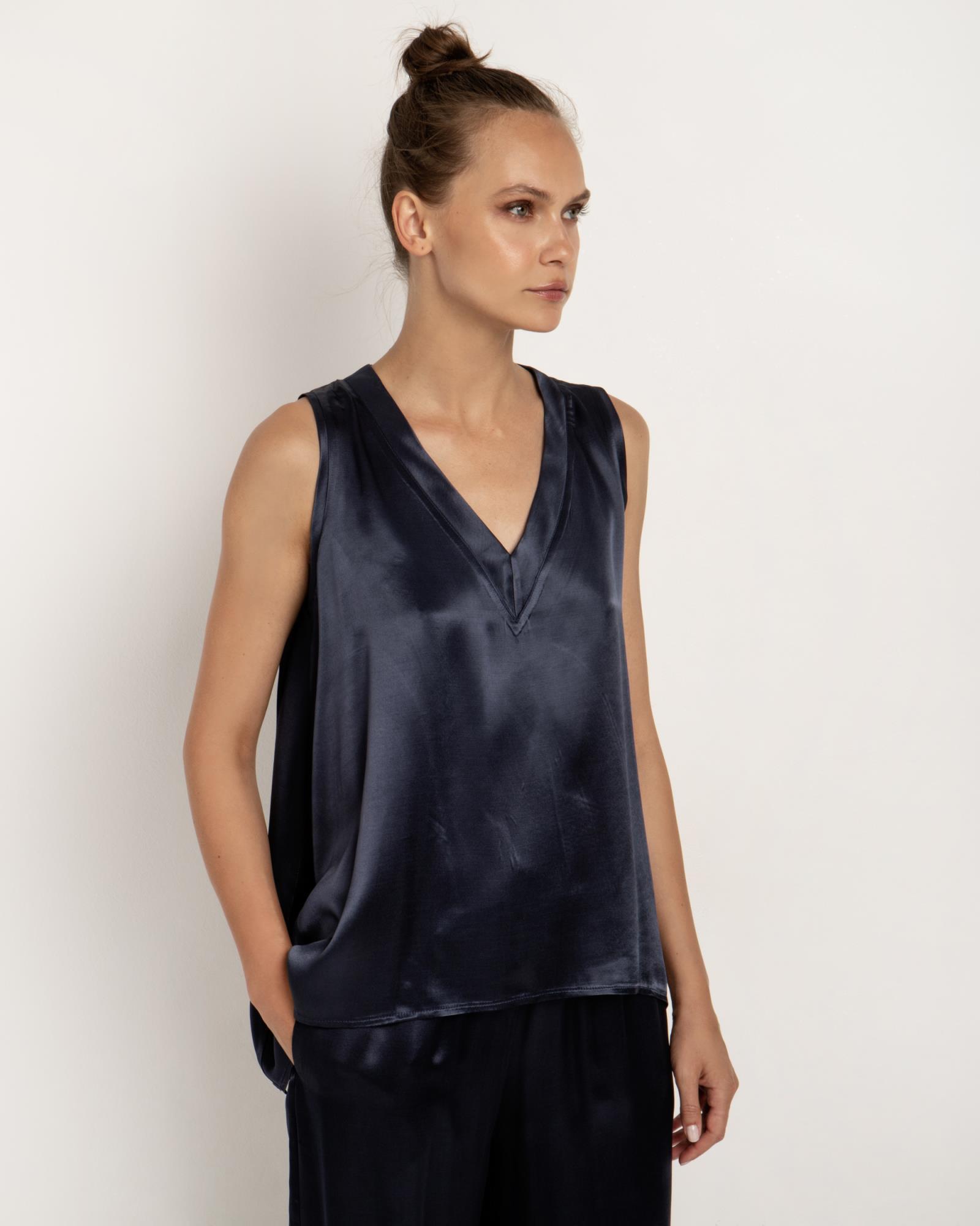 Top V Neck Navy Blue - Greek Archaic Kori