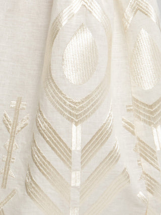 Selene Embroidered Maxi Dress - Greek Archaic Kori