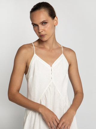 Selene Embroidered Maxi Dress - Greek Archaic Kori