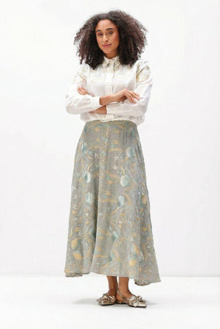 Blossom Embroidered Midi Skirt