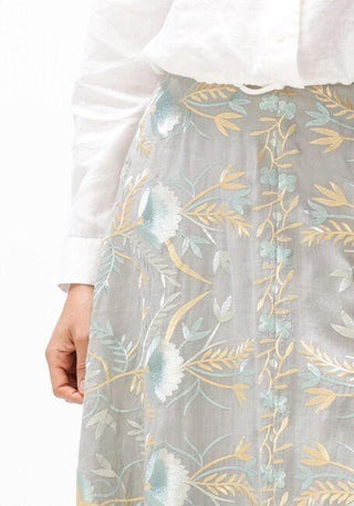 Blossom Embroidered Midi Skirt