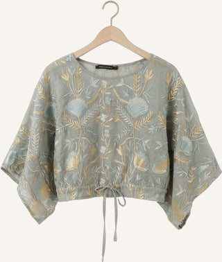 Blossom Embroidered Linen Blouse