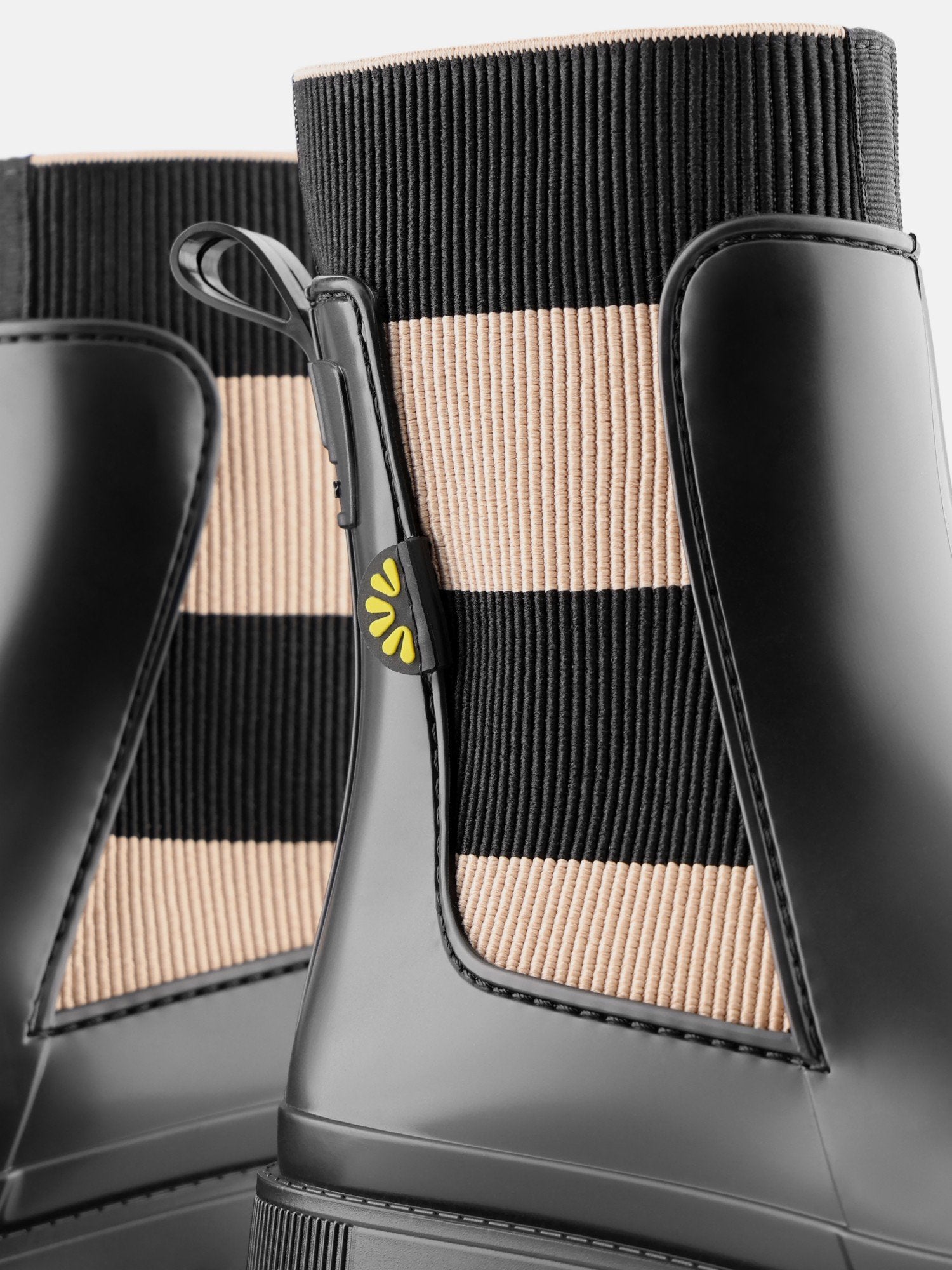 SELENA Black Vegan Ankle Boots with Upper Side Elastics