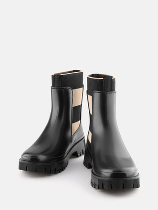 SELENA Black Vegan Ankle Boots with Upper Side Elastics