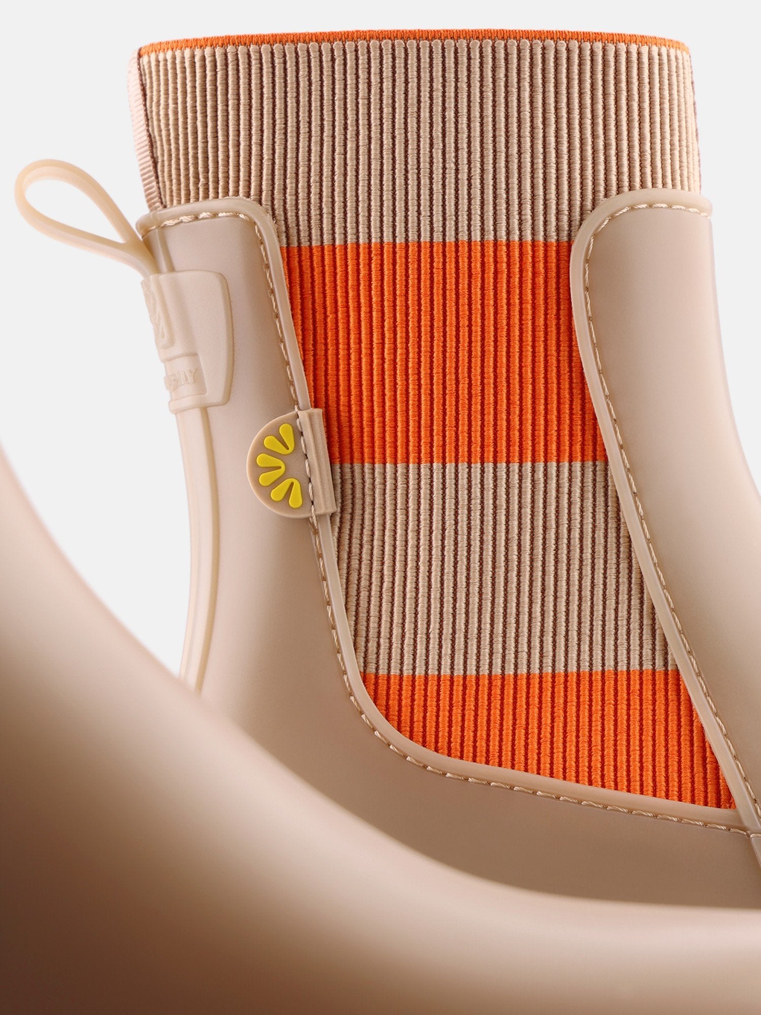 SELENA Beige Vegan Ankle Boots with Upper Side Elastics