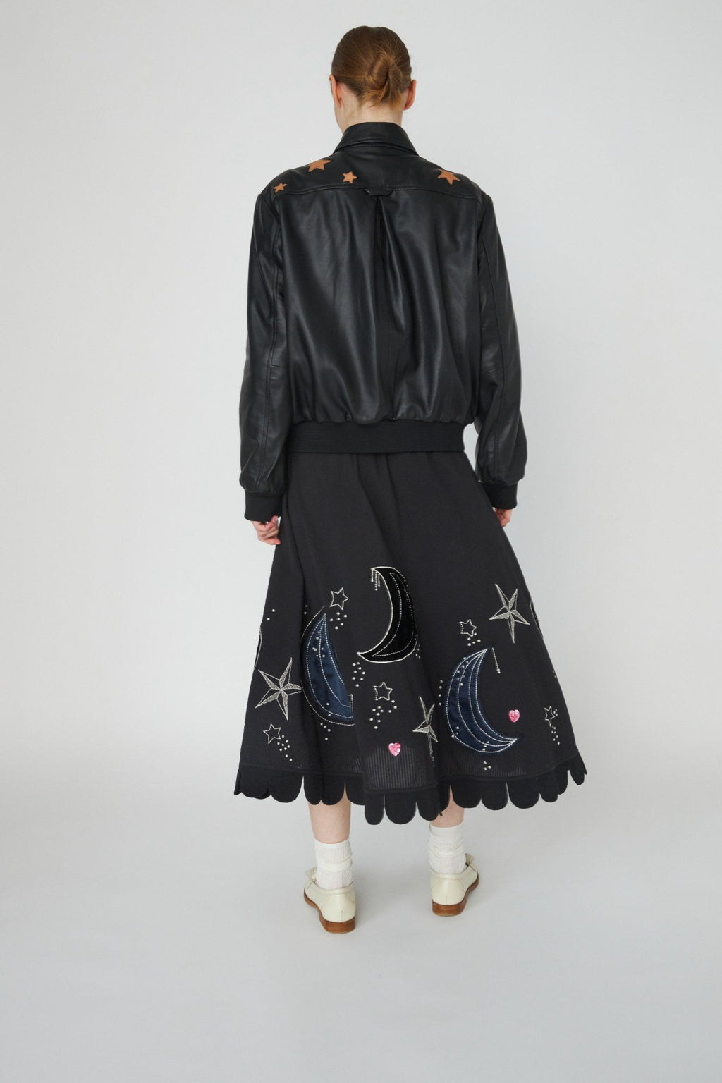 Starlight Leather Bomber Jacket