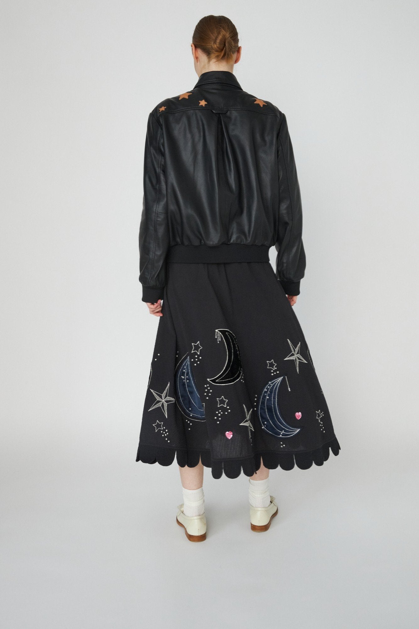 Starlight Leather Bomber Jacket