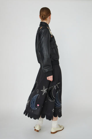 Starlight Leather Bomber Jacket