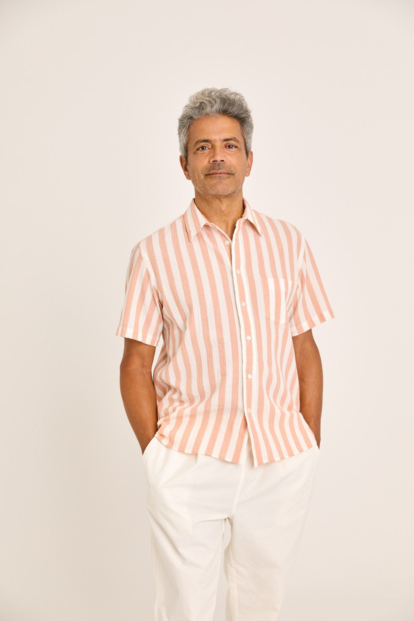 Alegre Clay Stripes Linen Shirt - LA PAZ