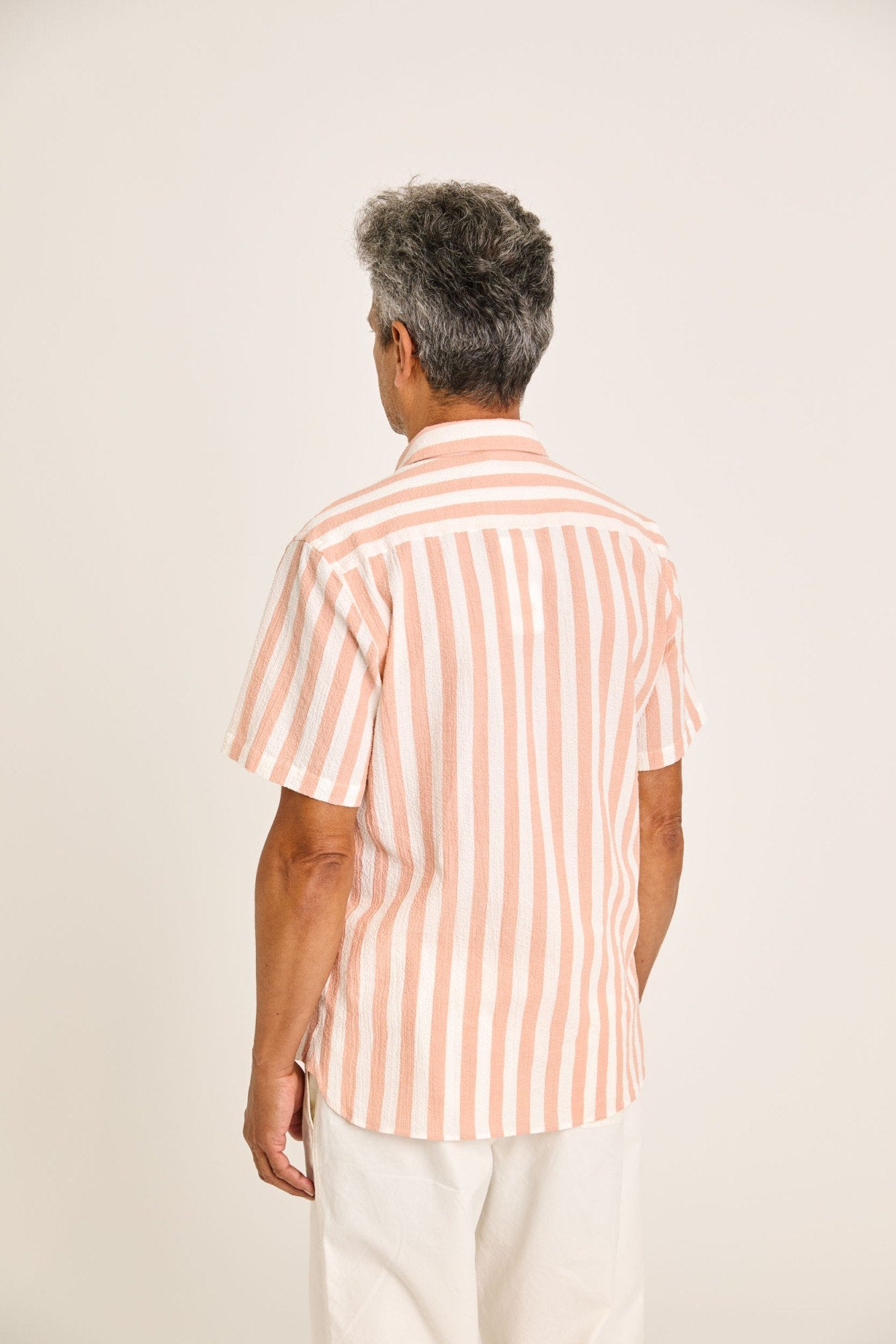 Alegre Clay Stripes Linen Shirt - LA PAZ