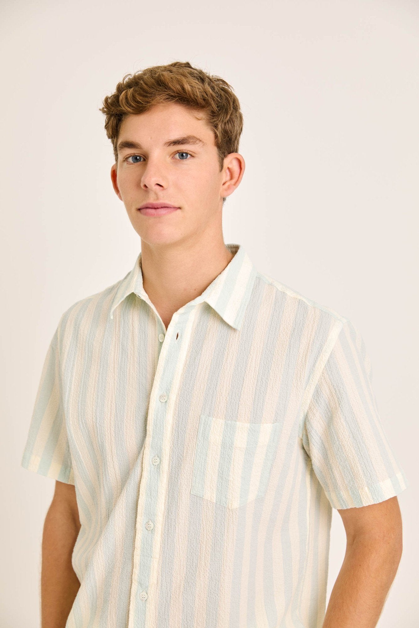 Alegre Green Spray Stripes Shirt - LA PAZ